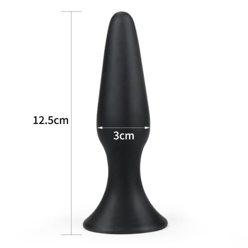 LoveToy Lure Me Large Anal Plug - силиконовая анальная пробка, 12.5х3 см (чёрный)